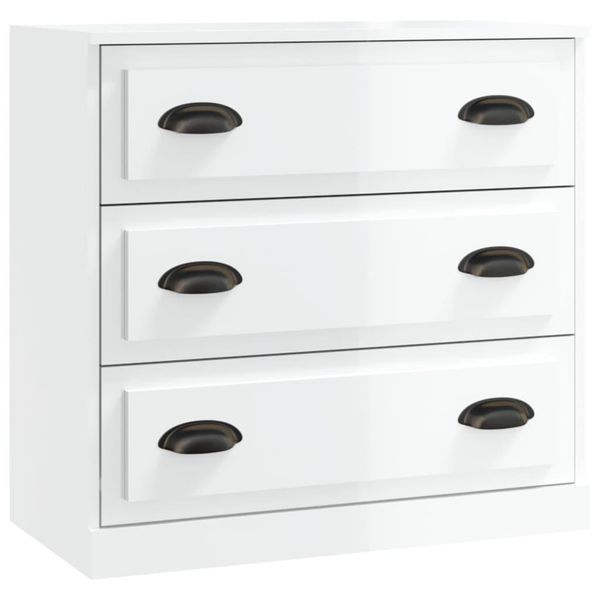 Syfax™ Credenza Bianco Lucido 70X35,5X67,5 Cm In Legno Multistrato-image