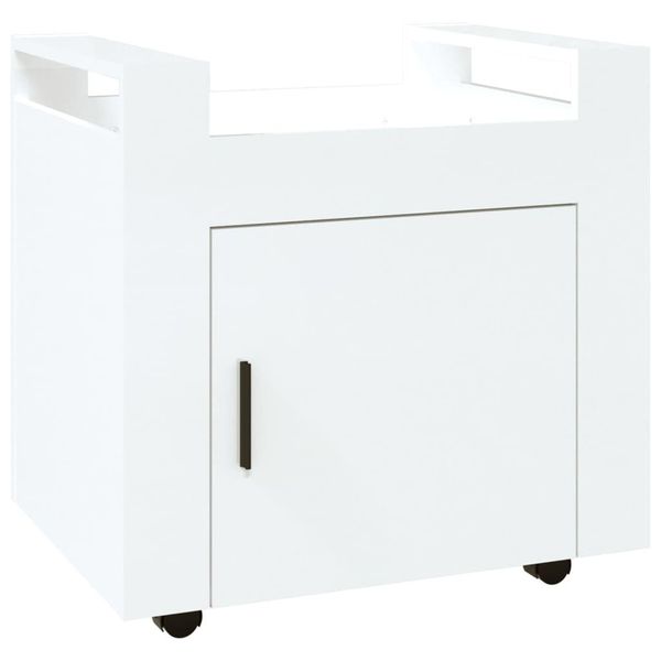 Syfax™ Carrello Scrivania Bianco Lucido 60X45X60 Cm Legno Multistrato-image