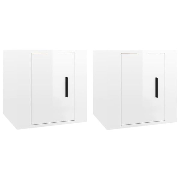 Syfax™ Mobili Porta Tv A Parete 2 Pz Bianco Lucido 40X34,5X40 Cm-image