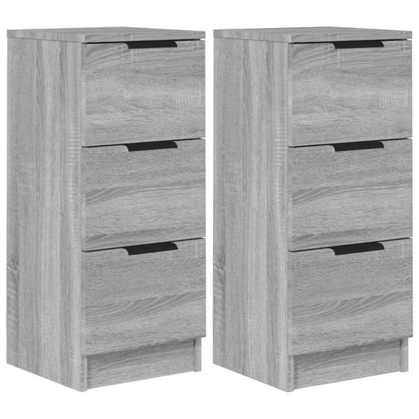 Syfax™ Credenze 2 Pz Grigio Sonoma 30X30X70 Cm In Legno Multistrato-image