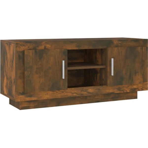 Syfax™ Mobile Tv Rovere Fumo 102X35X45 Cm In Legno Multistrato-image