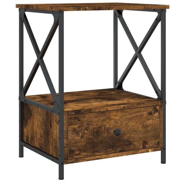 Syfax™ Comodino Rovere Fumo 50X41X65 Cm In Legno Multistrato-image