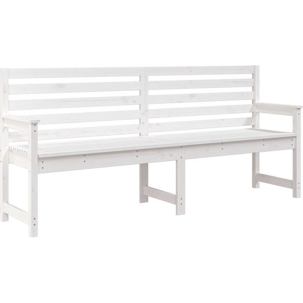 Syfax™ Panca Da Giardino Bianca 203,5X48X91,5Cm Legno Massello Di Pino-image