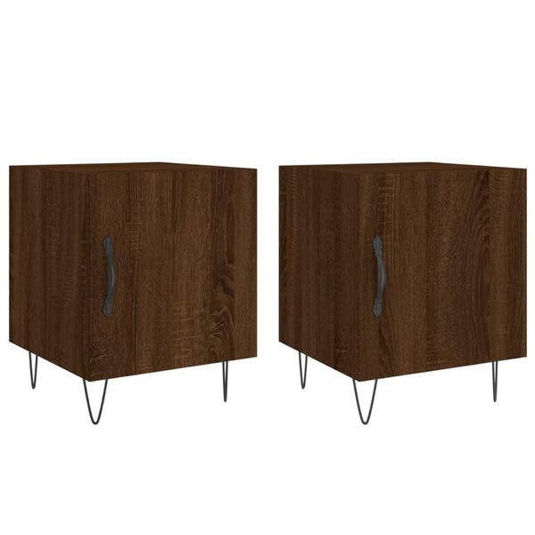 Syfax™ Comodini 2 Pz Rovere Marrone 40X40X50 Cm In Legno Multistrato-image