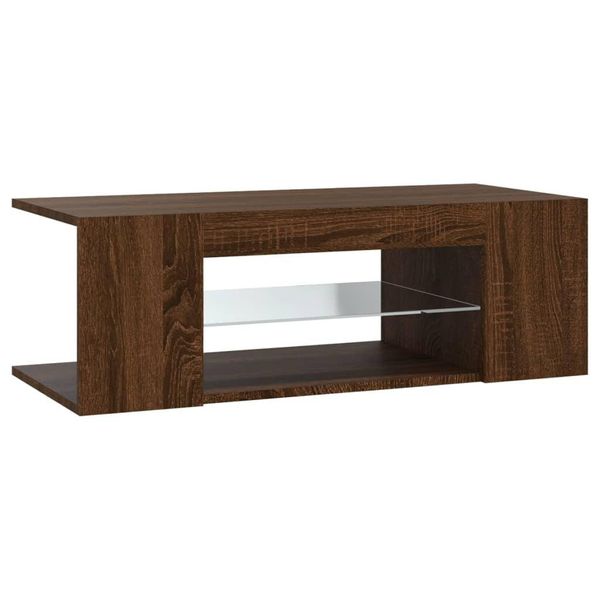 Syfax™ Mobile Porta Tv Con Luci Led Rovere Marrone 90X39X30 Cm-image