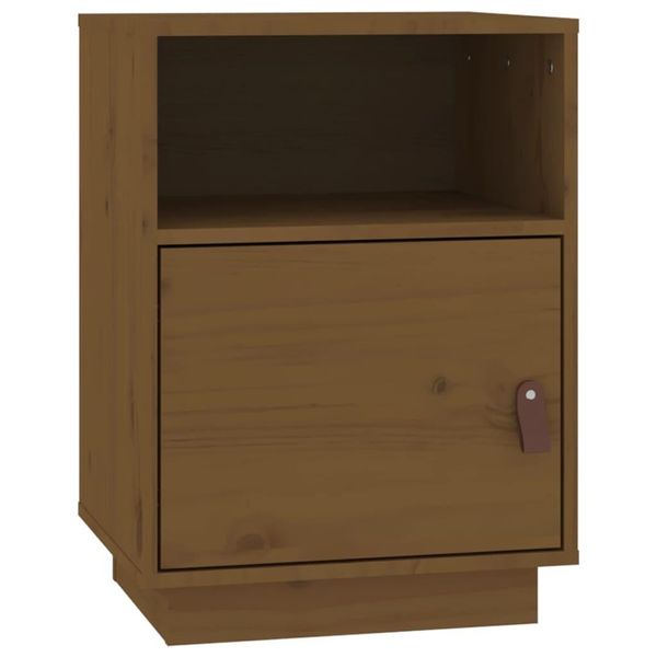 Syfax™ Comodino Marrone Ambrato 40X34X55 Cm In Legno Massello Di Pino-image