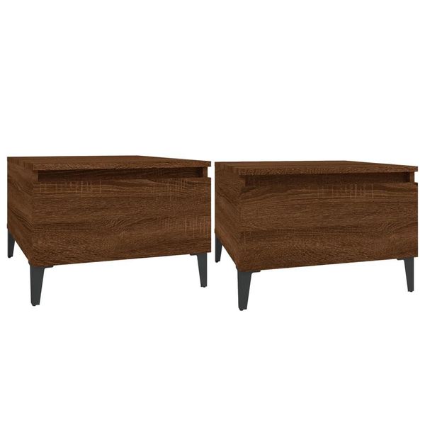 Syfax™ Tavolini 2Pz Rovere Marrone 50X46X35Cm In Legno Multistrato-image
