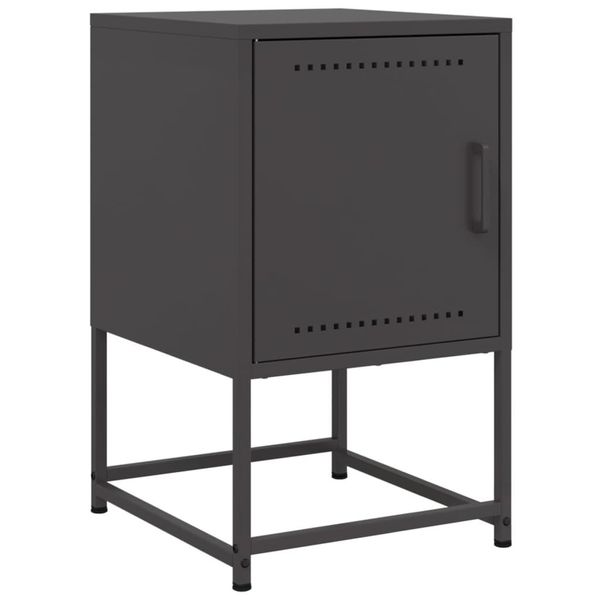 Syfax™ Comodino Nero 36X39X60,5 Cm In Acciaio-image