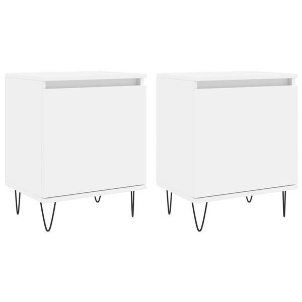 Syfax™ Comodini 2 Pz Bianchi 40X30X50 Cm In Legno Multistrato-image