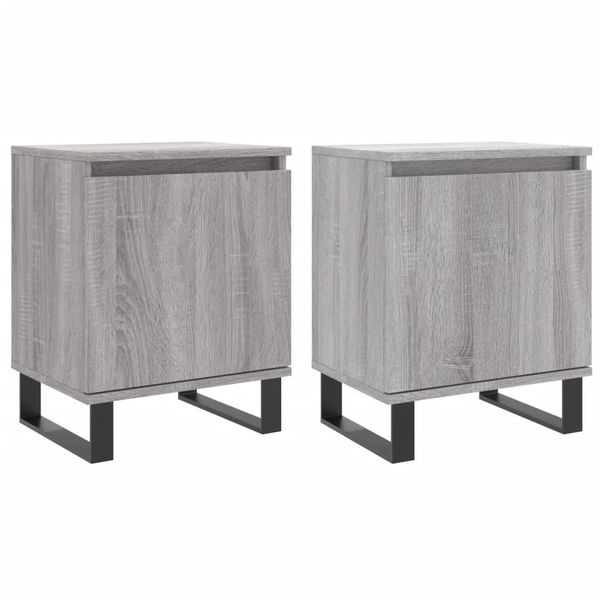 Syfax™ Comodini Grigio Sonoma 2 Pz 40X30X50 Cm In Legno Multistrato-image