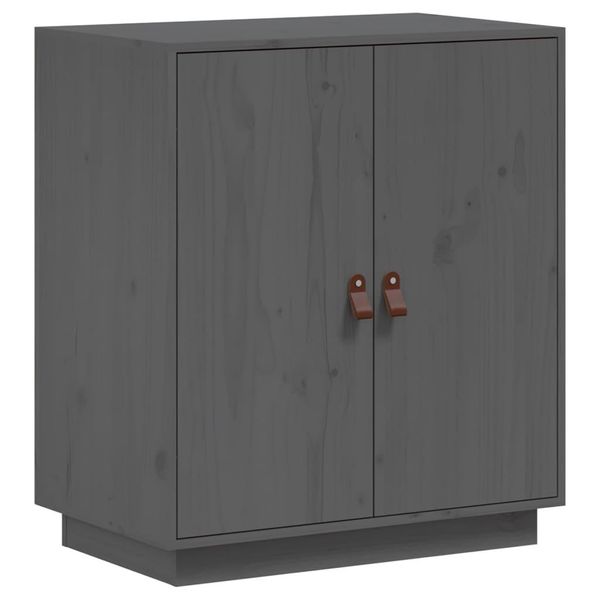 Syfax™ Credenza Grigia 65,5X40X75 Cm In Legno Massello Di Pino-image