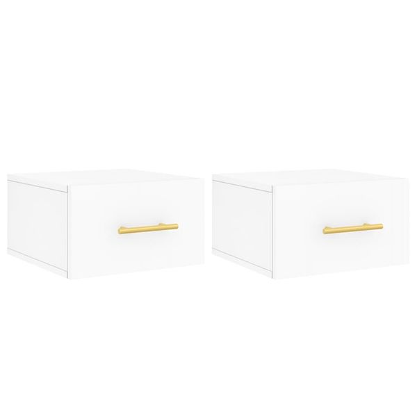 Syfax™ Comodini A Muro 2 Pz Bianchi 35X35X20 Cm-image