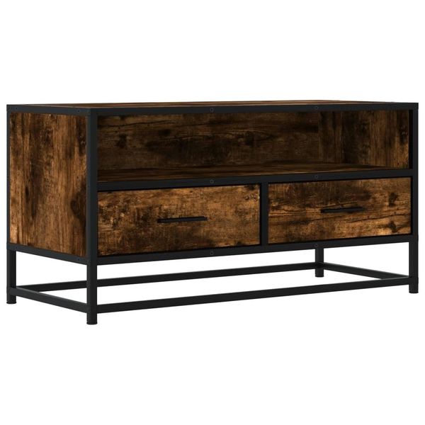 Syfax™ Mobile Tv Rovere Fumo 80X34,5X40 Cm Legno Multistrato E Metallo-image