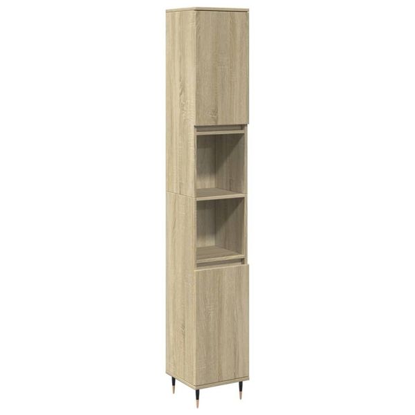 Syfax™ Armadietto Da Bagno Rovere Sonoma 30X30X190Cm Legno Multistrato-image