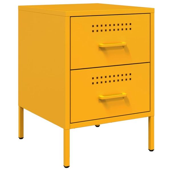 Syfax™ Comodino Giallo Senape 36X39X50,5 Cm In Acciaio-image