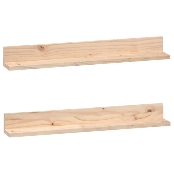 Syfax™ Mensole Da Parete 2 Pz 80X11X9Cm In Legno Massello Di Pino-image