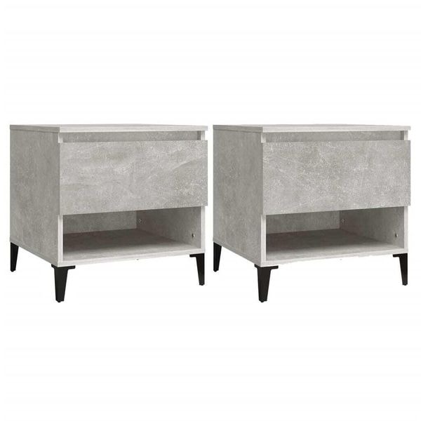 Syfax™ Tavolini 2Pz Grigio Cemento 50X46X50 Cm In Legno Multistrato-image