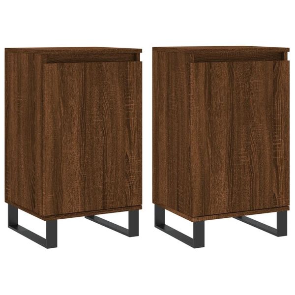 Syfax™ Credenze 2 Pz Rovere Marrone 40X35X70 Cm In Legno Multistrato-image