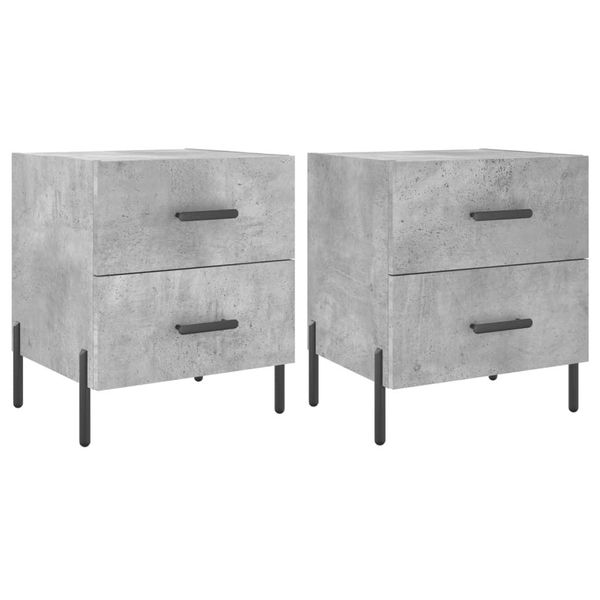 Syfax™ Comodini 2 Pz Grigio Cemento 40X35X47,5 Cm In Legno Multistrato-image