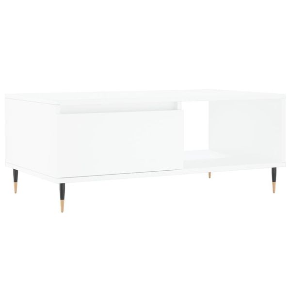 Syfax™ Tavolino Da Salotto Bianco 90X50X36,5 Cm In Legno Multistrato-image