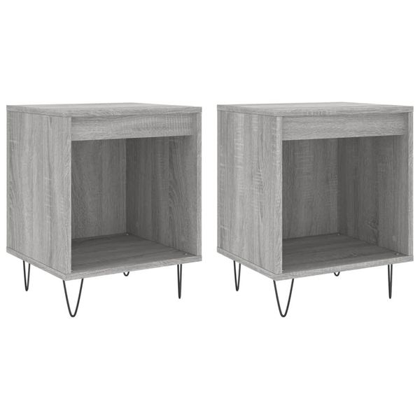 Syfax™ Comodini 2Pz Grigio Sonoma 40X35X50 Cm In Legno Multistrato-image
