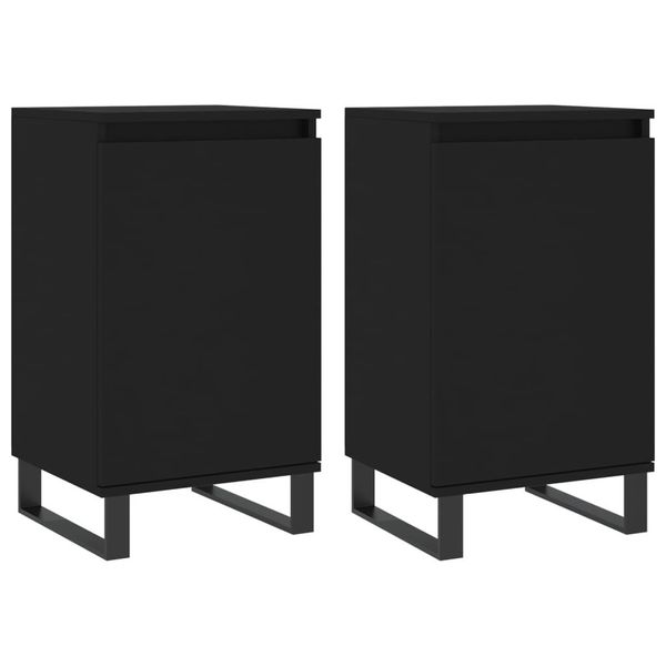 Syfax™ Credenze 2 Pz Nere 40X35X70 Cm In Legno Multistrato-image