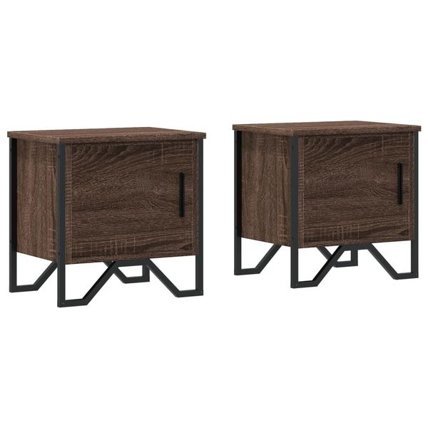Syfax™ Comodini 2Pz Rovere Marrone 40X30X40 Cm In Truciolato-image