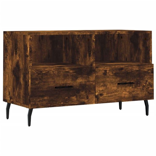 Syfax™ Mobile Porta Tv Rovere Fumo 80X36X50 Cm In Legno Multistrato-image