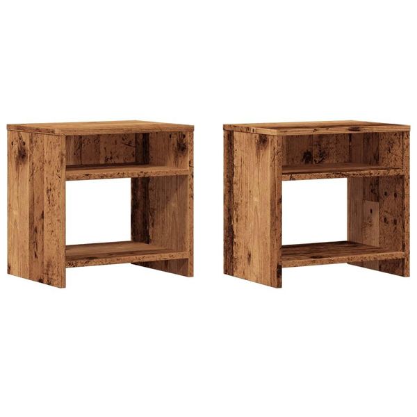 Syfax™ Comodini Legno Antico 2 Pz 40X30X40 Cm In Legno Multistrato-image