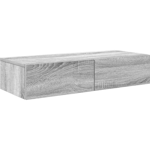 Syfax™ Scaffale A Parete Con Cassetti Grigio 80X33X17 Cm In Truciolato-image