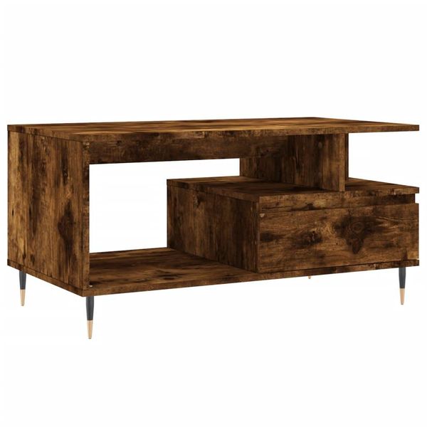 Syfax™ Tavolino Da Salotto Rovere Fumo 90X49X45 Cm Legno Multistrato-image