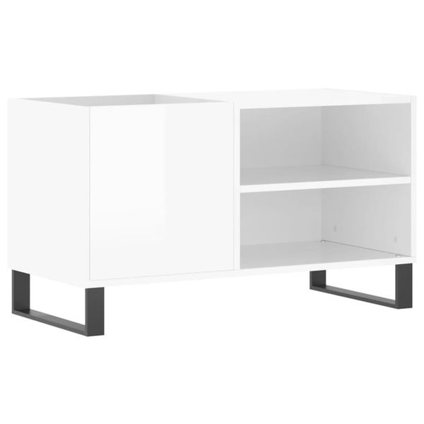 Syfax™ Mobile Porta Dischi Bianco Lucido 85X38X48 Cm Legno Multistrato-image