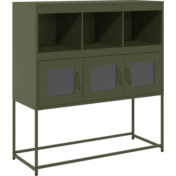 Syfax™ Credenza Verde Oliva 100,5X39X107 Cm Acciaio Laminato A Freddo-image