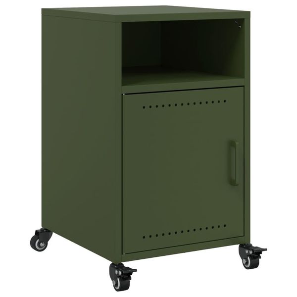 Syfax™ Comodino Verde Oliva 36X39X59 Cm In Acciaio-image