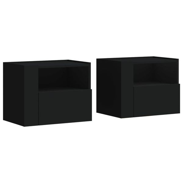 Syfax™ Comodini A Muro 2 Pz Nero 45X30X35 Cm-image