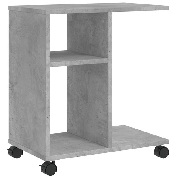Syfax™ Tavolino Con Ruote Grigio Cemento 50X30X55 Cm Legno Multistrato-image