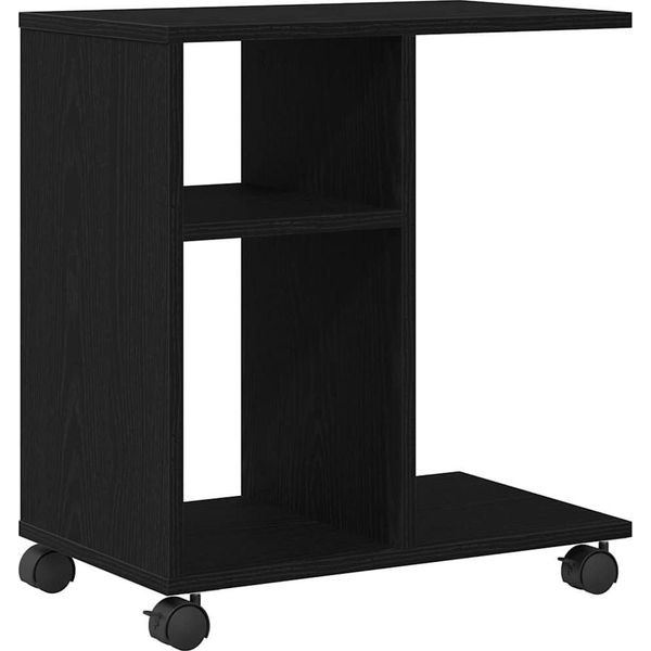 Syfax™ Tavolo Da Finestra Con Lo Scaffale Rovere Nero 50 X 30 X 55 Cm-image
