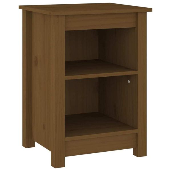 Syfax™ Comodino Marrone Ambrato 40X35X55 Cm In Legno Massello Di Pino-image