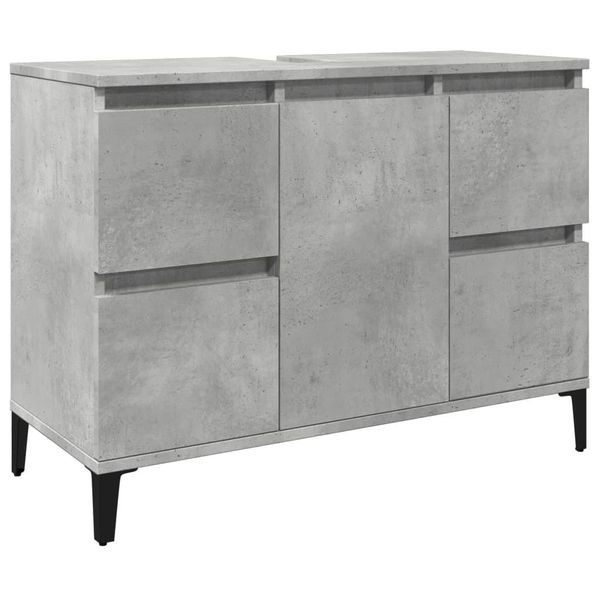 Syfax™ Mobile Lavabo Grigio Cemento 80X33X60 Cm In Legno Multistrato-image