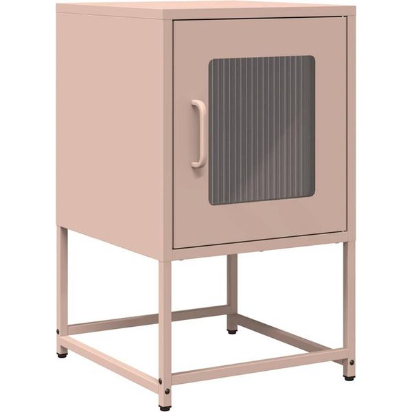 Syfax™ Comodino Rosa 36X39X60,5 Cm In Acciaio Laminato A Freddo-image