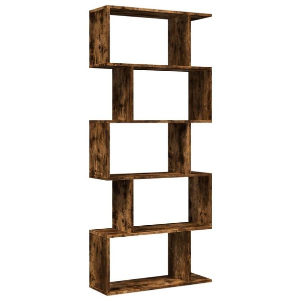Syfax™ Libreria 5 Ripiani Rovere Fumo 70X24X161 Cm In Truciolato-image