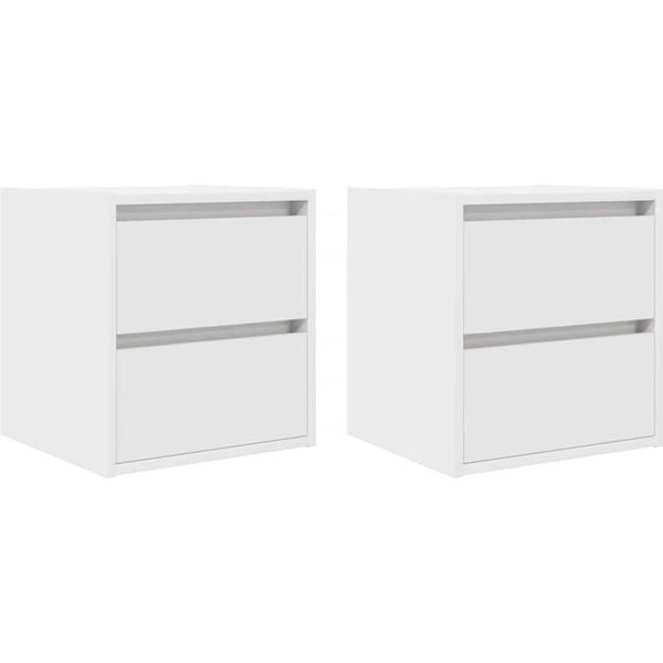Syfax™ Comodini A Muro 2 Pz Bianchi 38X34X40 Cm-image