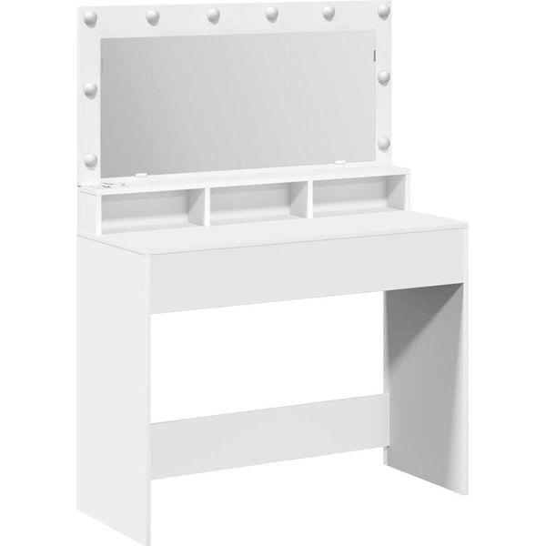 Syfax™ Tavolo Da Trucco Bianco 100 X 41 X 135 Cm Legno Multistrato-image