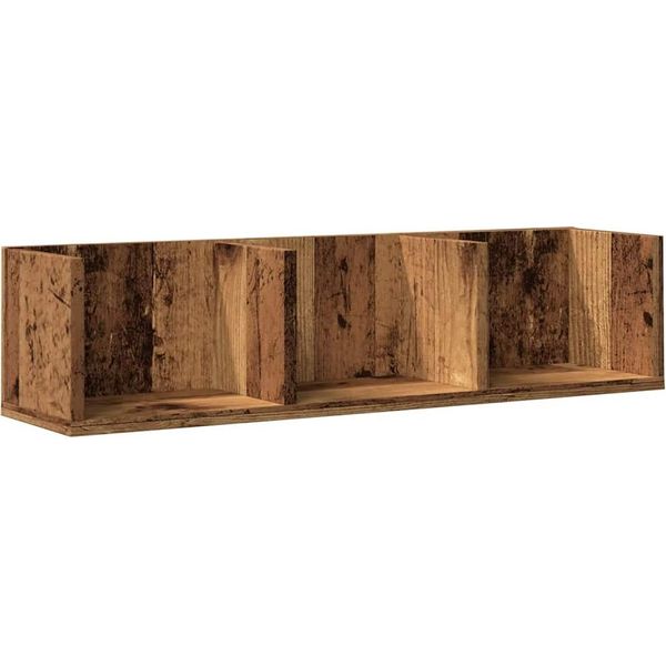 Syfax™ Scaffale Porta Cd A Parete Antico 75X18X18 Cm Legno Multistrato-image