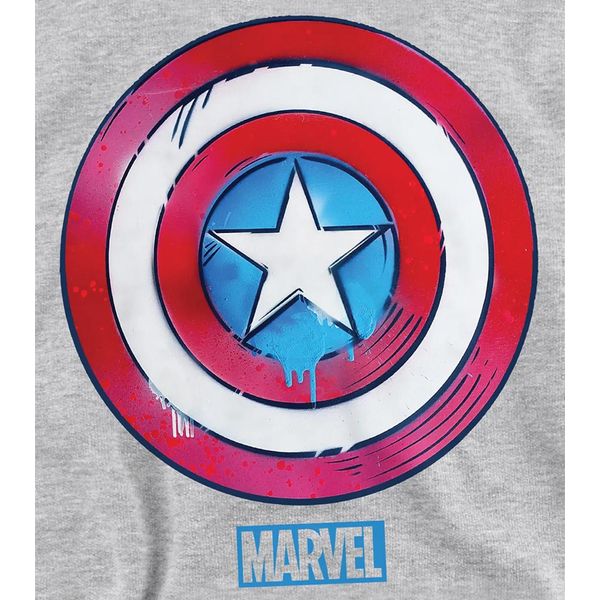 Capitan America - Felpa Con Cappuccio Per Bambini, Pullover TV22708 (128) (Nero)-image