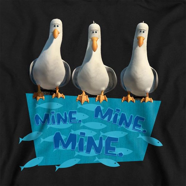 Alla Ricerca Di Nemo - Felpa Con Cappuccio "Mine Mine Mine"" Per Bambini TV22658 (116) (Nero)"-image