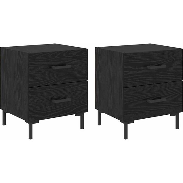 Syfax™ Armadio Da Notte 2 Pcs Rovere Nero 40 X 35 X 47,5 Cm-image
