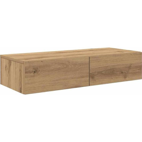 Syfax™ Scaffale A Parete Con Cassetti Rovere 80X33X17 Cm In Truciolato-image