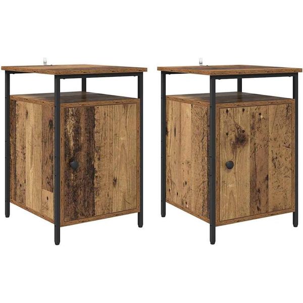 Syfax™ Armadio Da Notte 2 Pcs Legno Vecchio 40 X 42 X 60Cm-image