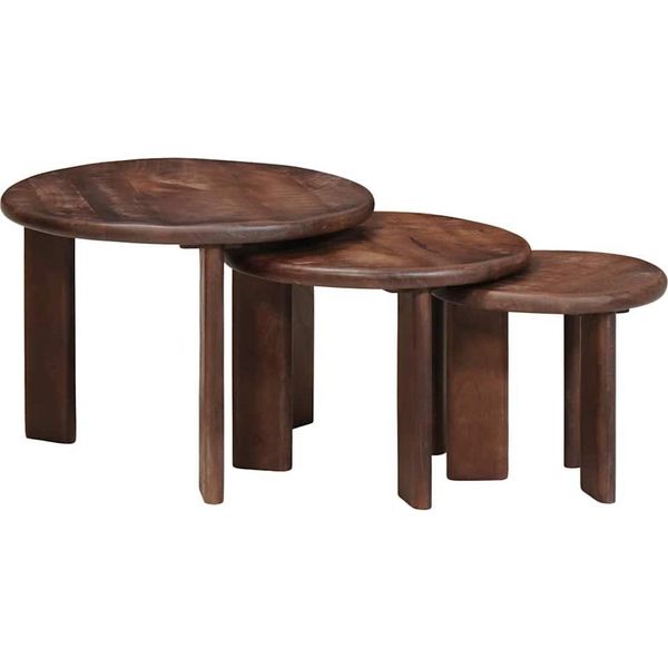 Syfax™ Tavoli Da Caffè Nido 3 Pcs Legno Di Mango Massello-image